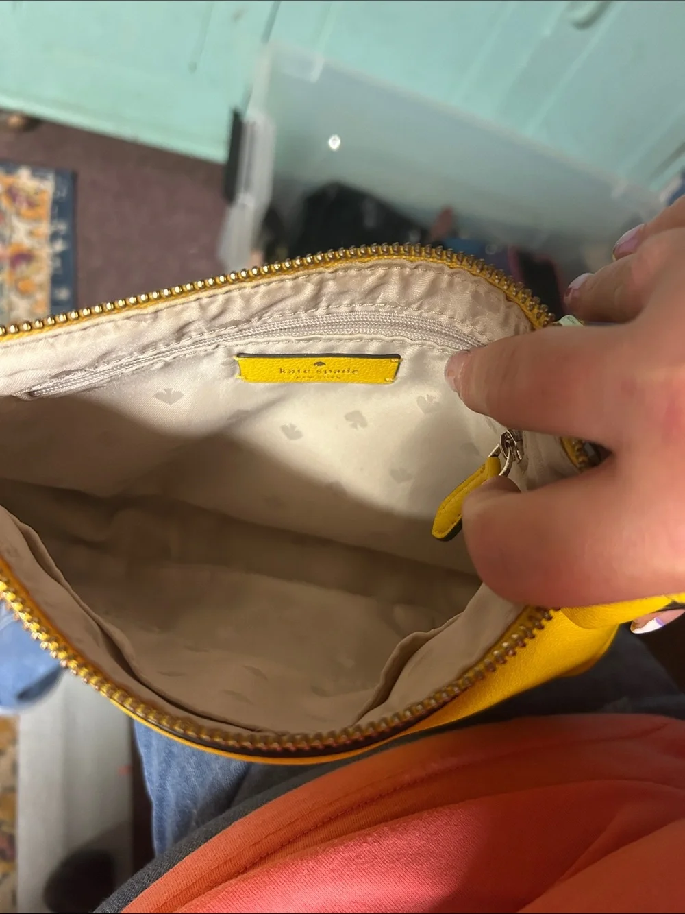 kate spade‎ Yellow Leather Crossbody with Striped Strap